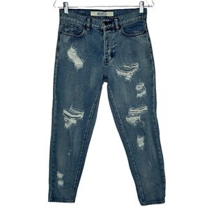 Melville Size 26 Distressed Straight Leg Mid Rise Jeans